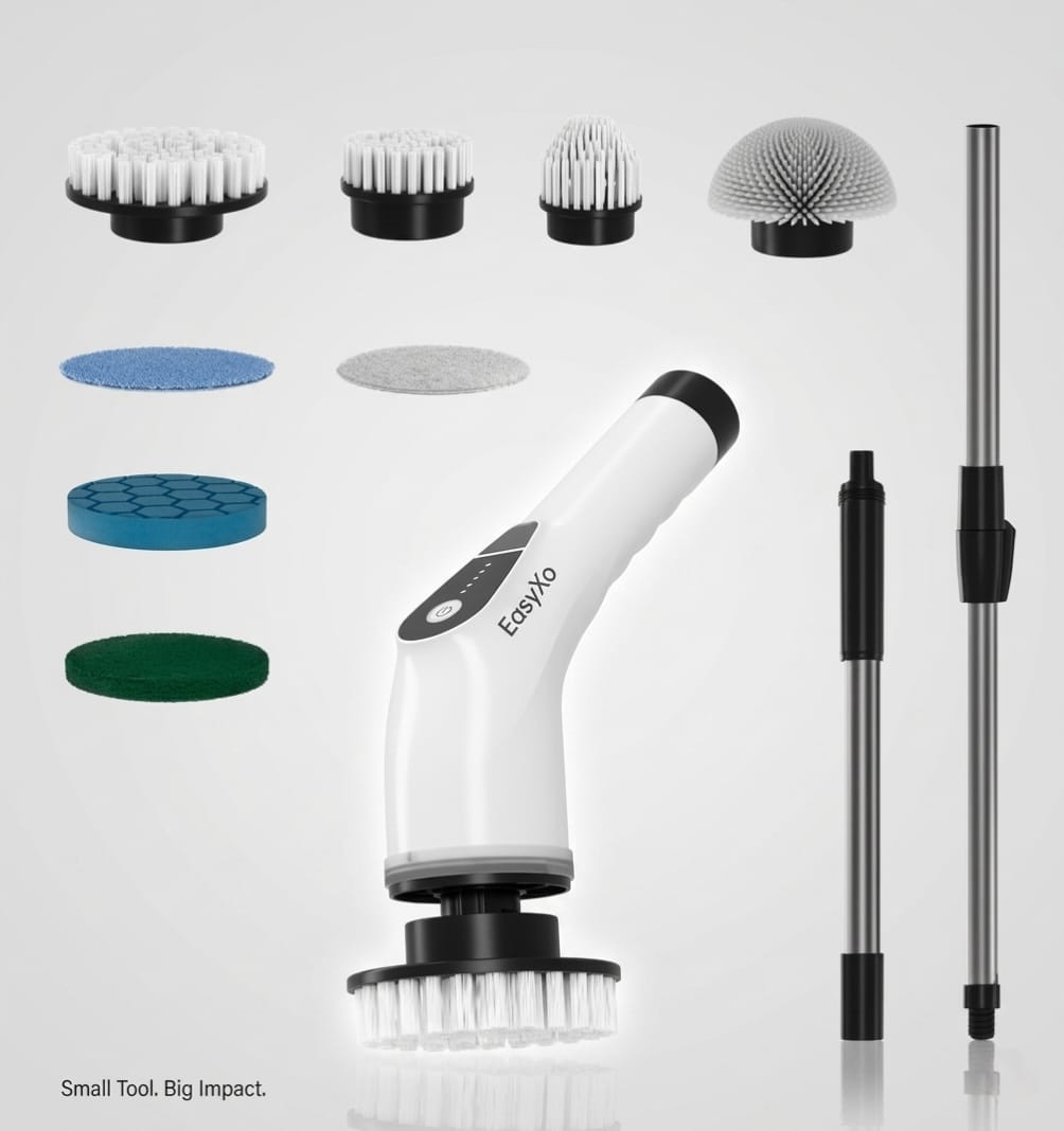 EasyXo 9 in 1 Electric Cleaning Brush with 3 Months Warranty | Bathroom, Kitchen & Tile Scrubber EasyXo EasyXo 9 in 1 Electric Cleaning Brush with 3 Months Warranty | Bathroom, Kitchen & Tile Scrubber cleaning tool EasyXo